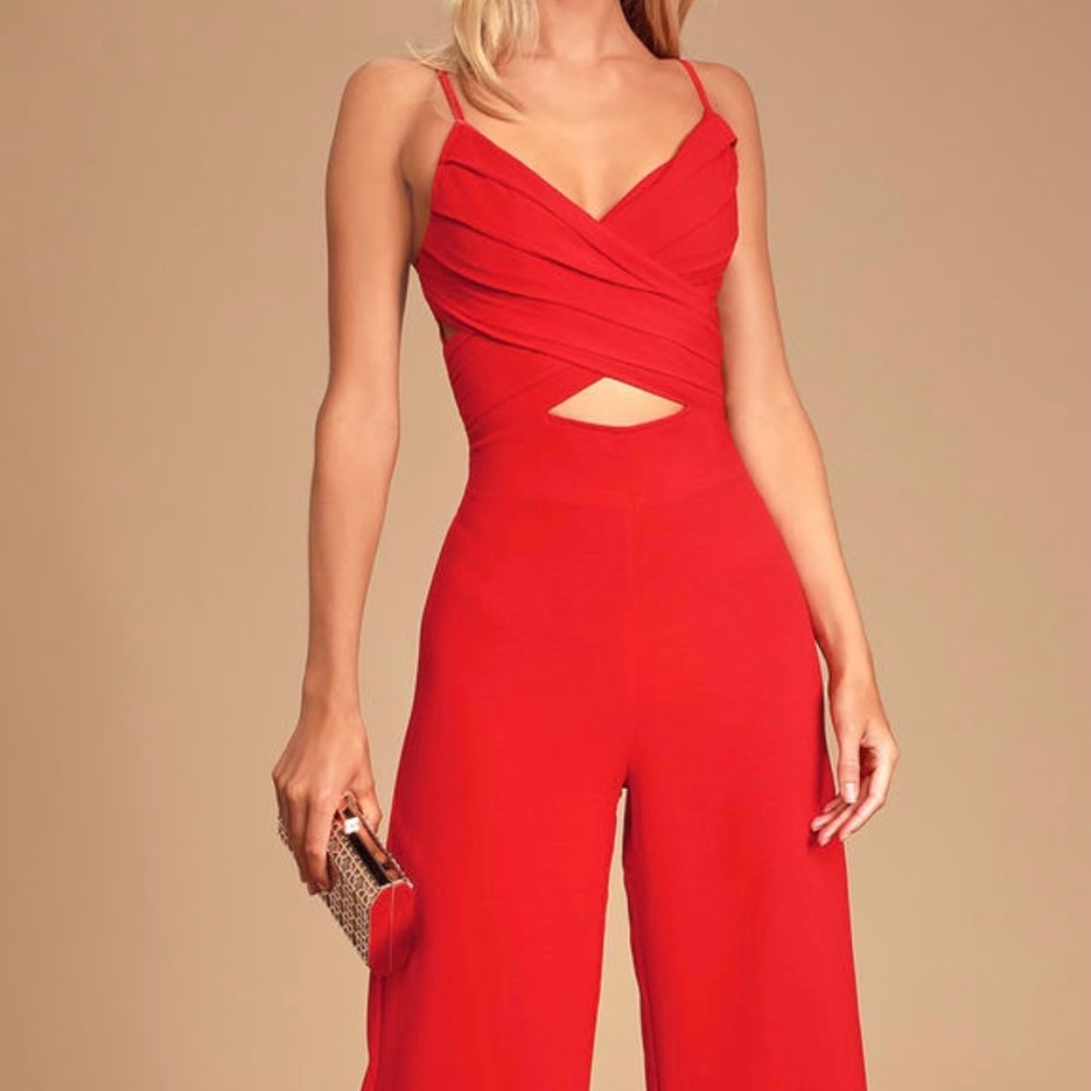 Lulus red cutout jumpsuit